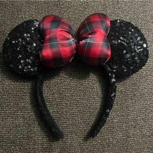 Plaid Sequin Christmas Disney Parks Retired Mickey Minnie Ears